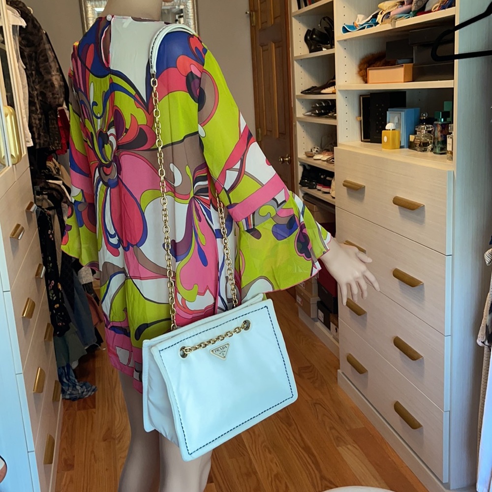 Prada Tessuto Chain White Nylon Tote - Picture 3 of 16